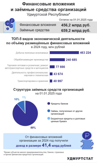 Финансовые вложения и заёмные средства организаций УР за 2024 год. Финансовые вложения и заёмные средства организаций УР за 2024 год.